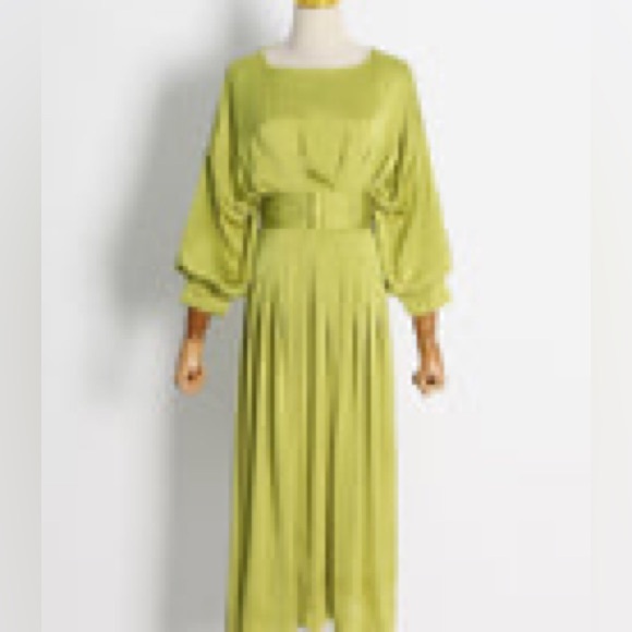 Textured Lime Green Dress - Picture 2 of 6